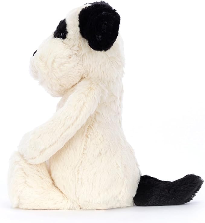 Bashful Black and Cream Puppy Stuffed Animal