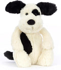 Bashful Black and Cream Puppy Stuffed Animal